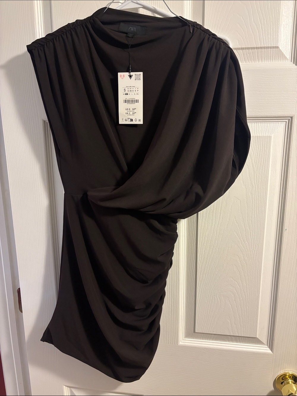 ZARA Brown Shoulder Pad Dress